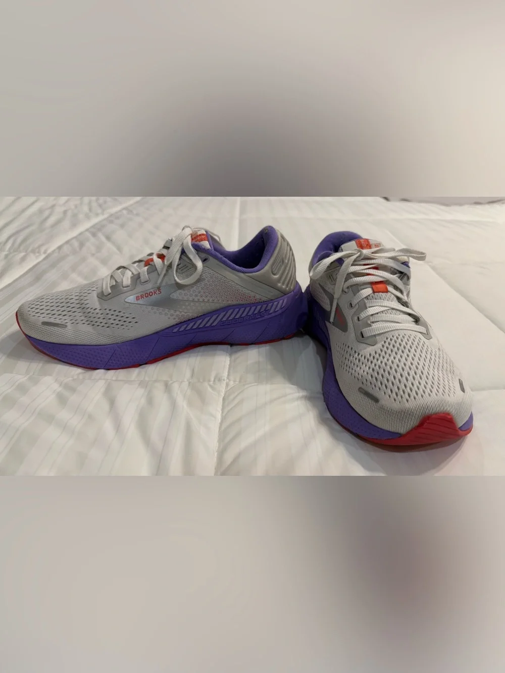 Brooks Women's Athletic Shoes in White, Purple & Orange